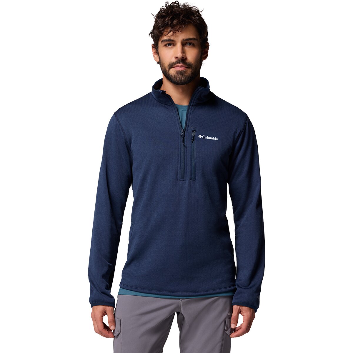 Columbia Men's Essential Hike Grid Fleece 1/2-Zip Jacket in Collegiate Navy - Size: Small