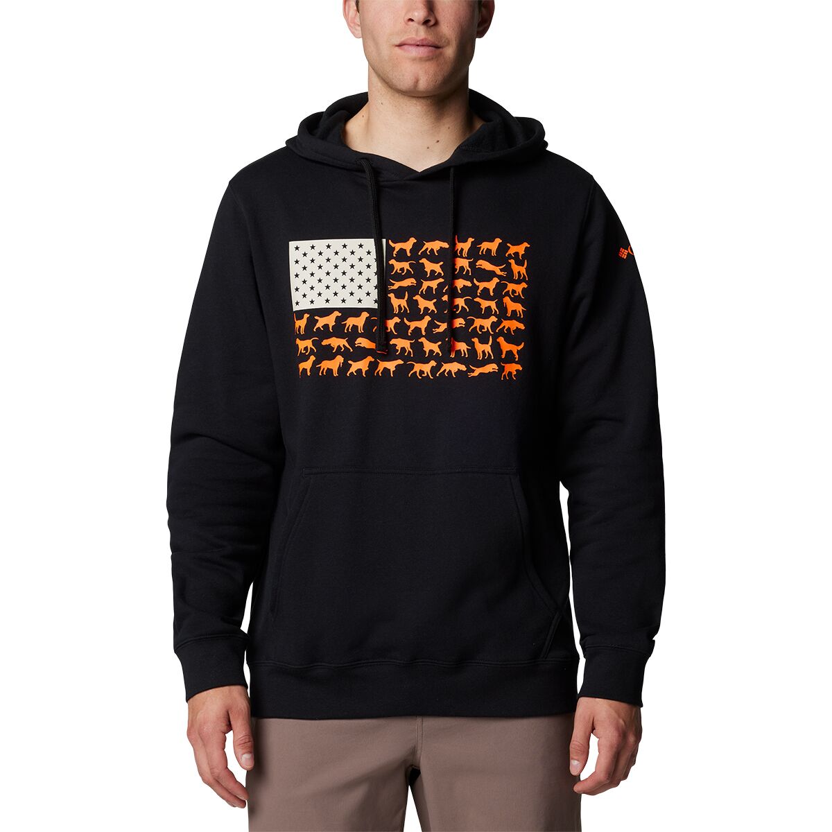 Columbia Men's PHG Game Flag II Hoodie in Black / Blaze Dog Flag - Size: Large