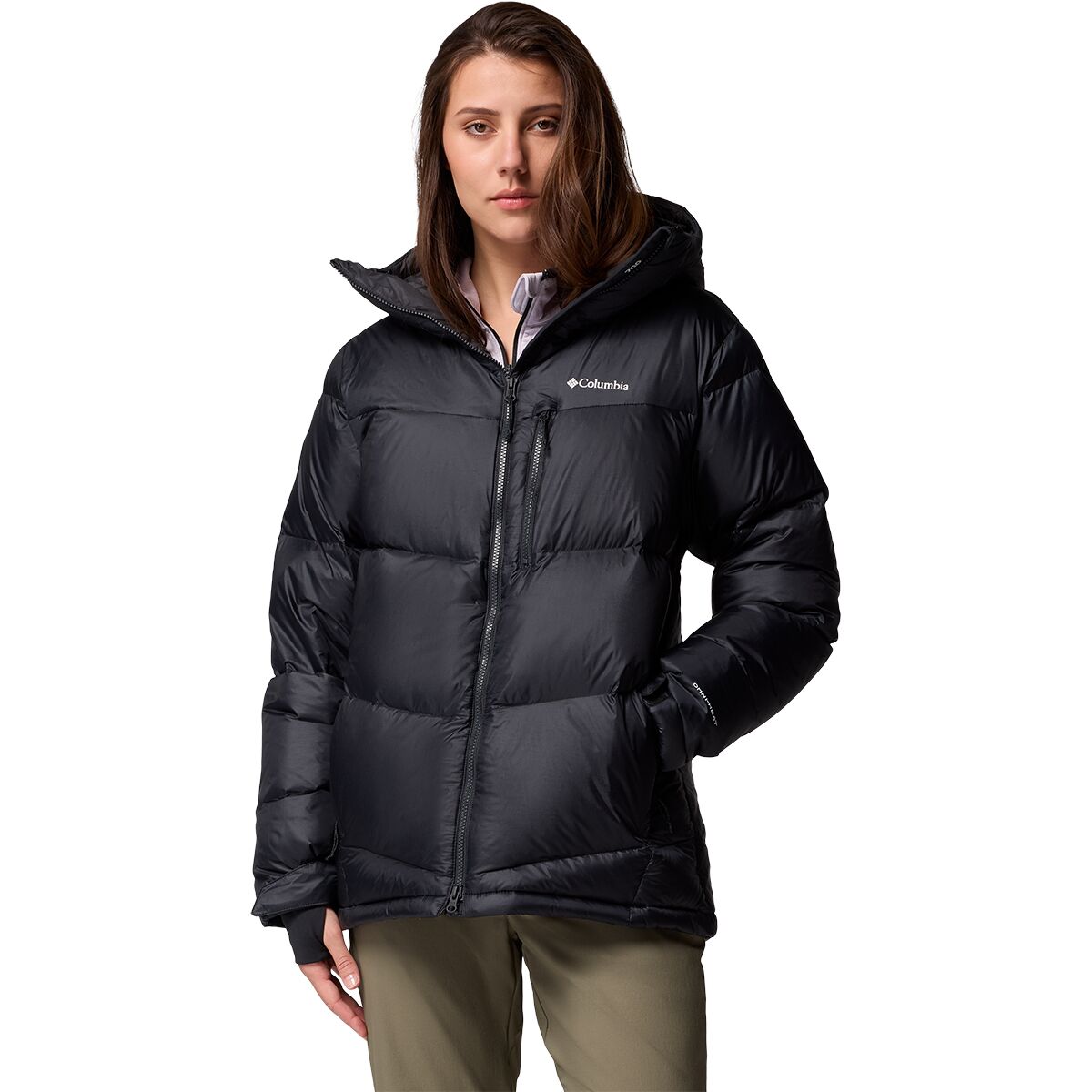 Columbia Women's Cloudview Down Hooded Jacket in Black - Size: Large