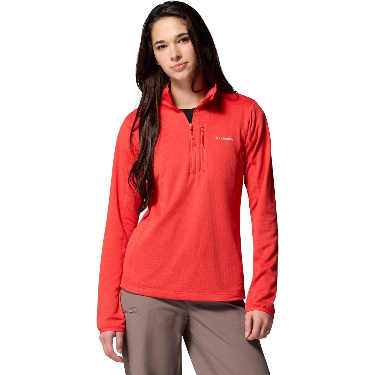 Columbia Women's Essential Hike Grid Fleece 1/2-Zip Pullover in Zing - Size: XS
