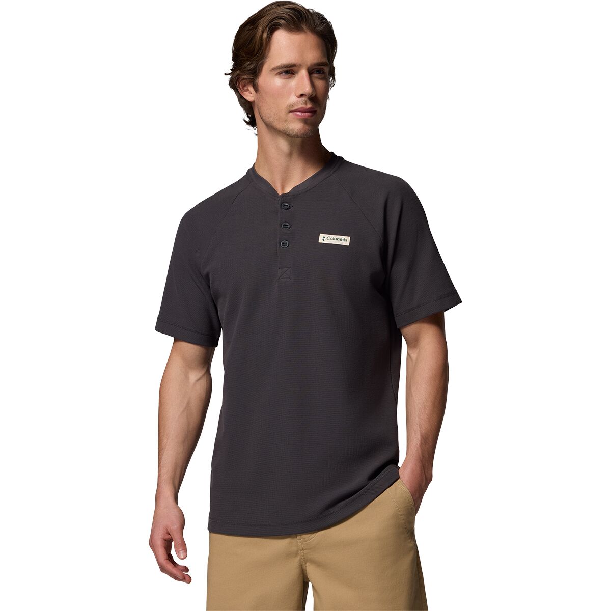 Columbia Men's Acker Rock Knit Short-Sleeve Shirt in Shark - Size: Large