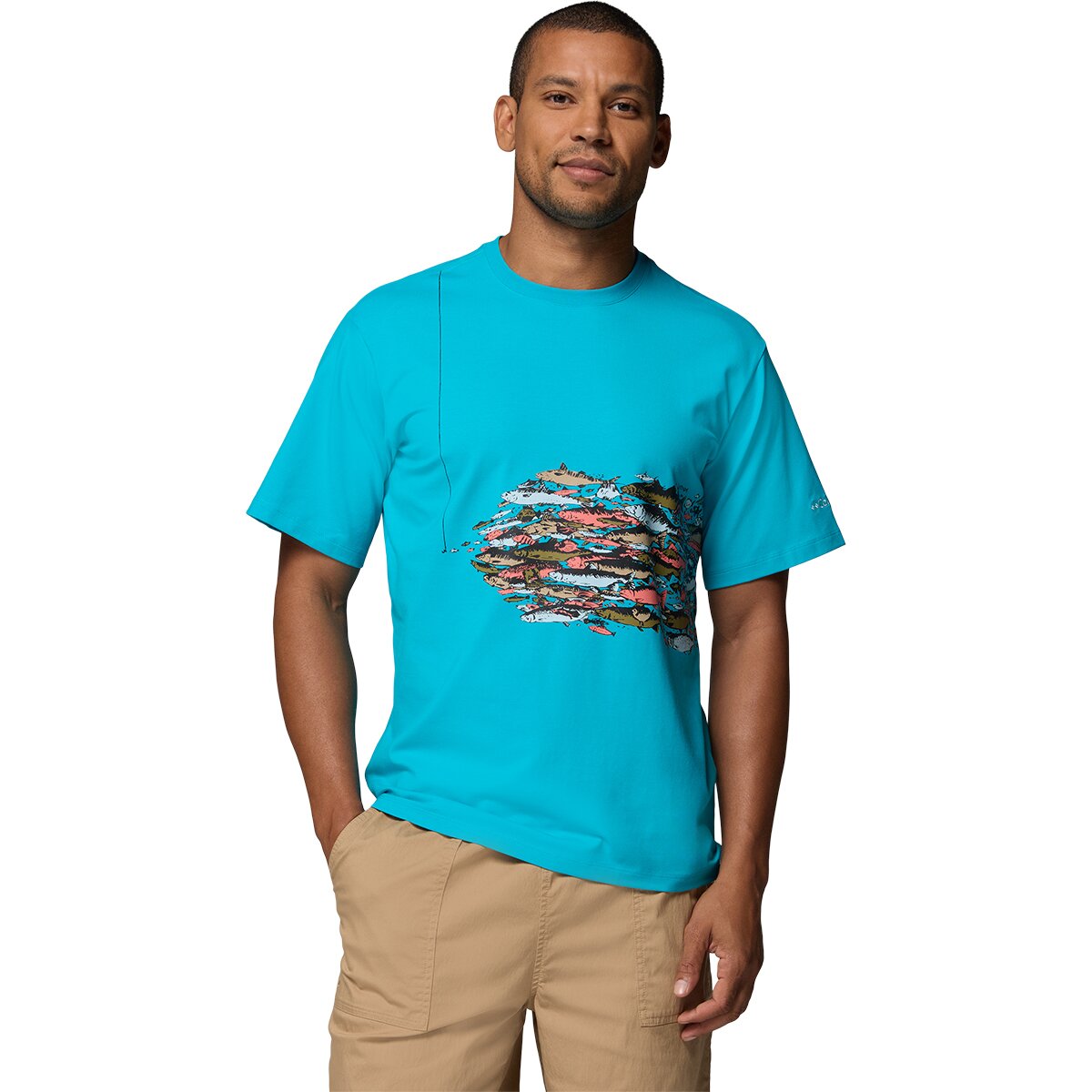 Columbia Men's Bonefish Flats Short-Sleeve T-Shirt in Ocean Teal - Size: XS