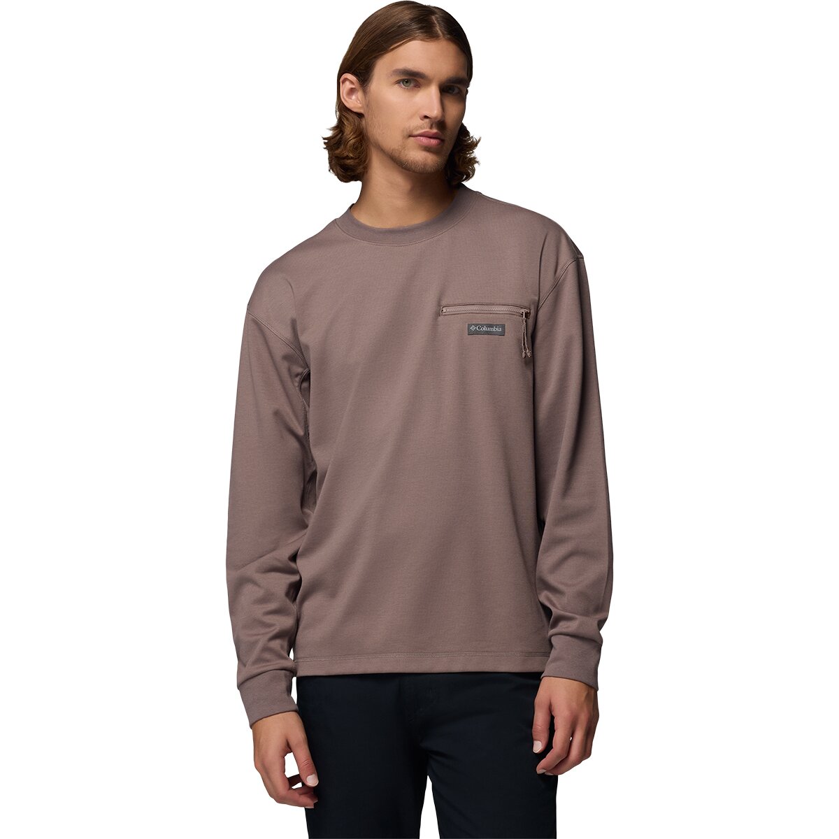 Columbia Men's Echo Passage Long-Sleeve Crew in Iron - Size: XL