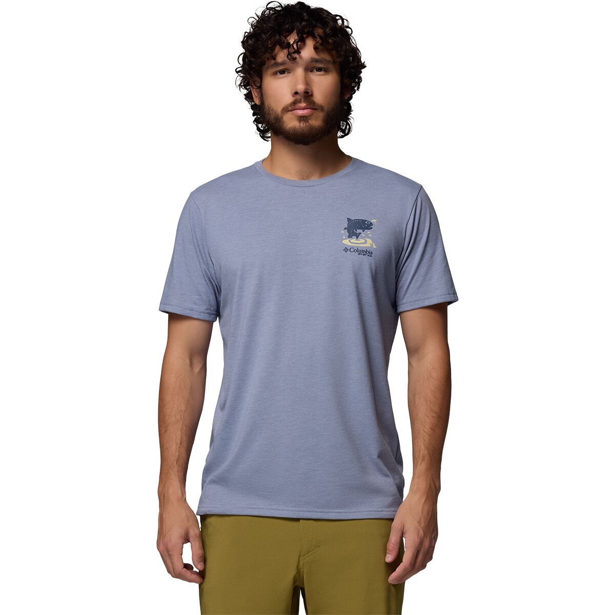Columbia Men's PFG Uncharted Graphic Short-Sleeve Shirt in New Moon - Size: XL