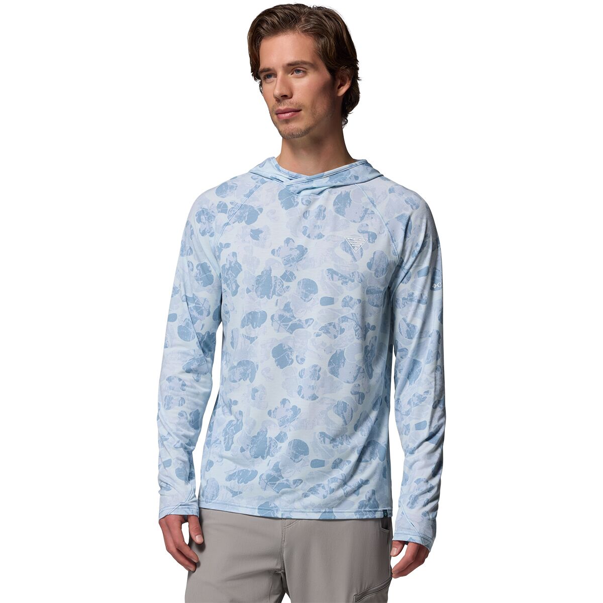 Columbia Men's PFG Uncharted II Printed Hoodie in Dark Mirage Deltawoods - Size: Small