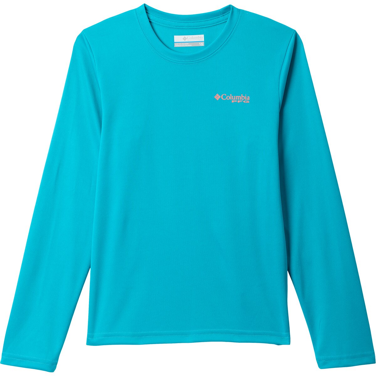 Columbia Boy's Terminal Tackle PFG Fish Bars Long-sleeve Shirt in Ocean Teal Graphic - Size: Large