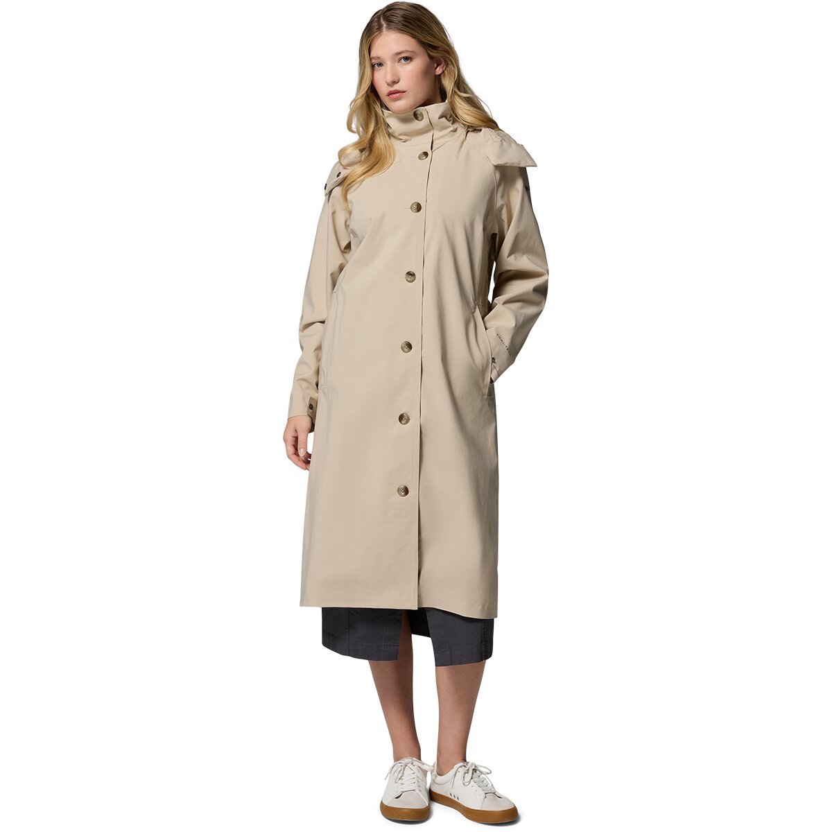Columbia Women's AmazeTrench Rain Jacket in Ancient Fossil - Size: Medium