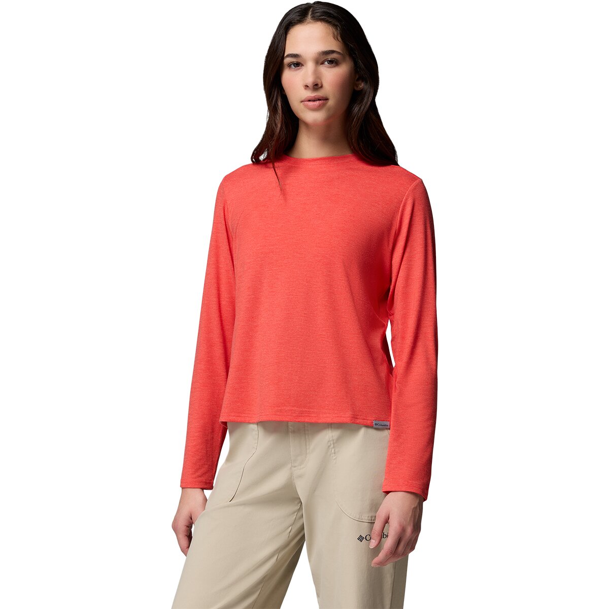 Columbia Women's CSC Soft Stretch Long-Sleeve T-Shirt in Poppy Red Heather - Size: Medium