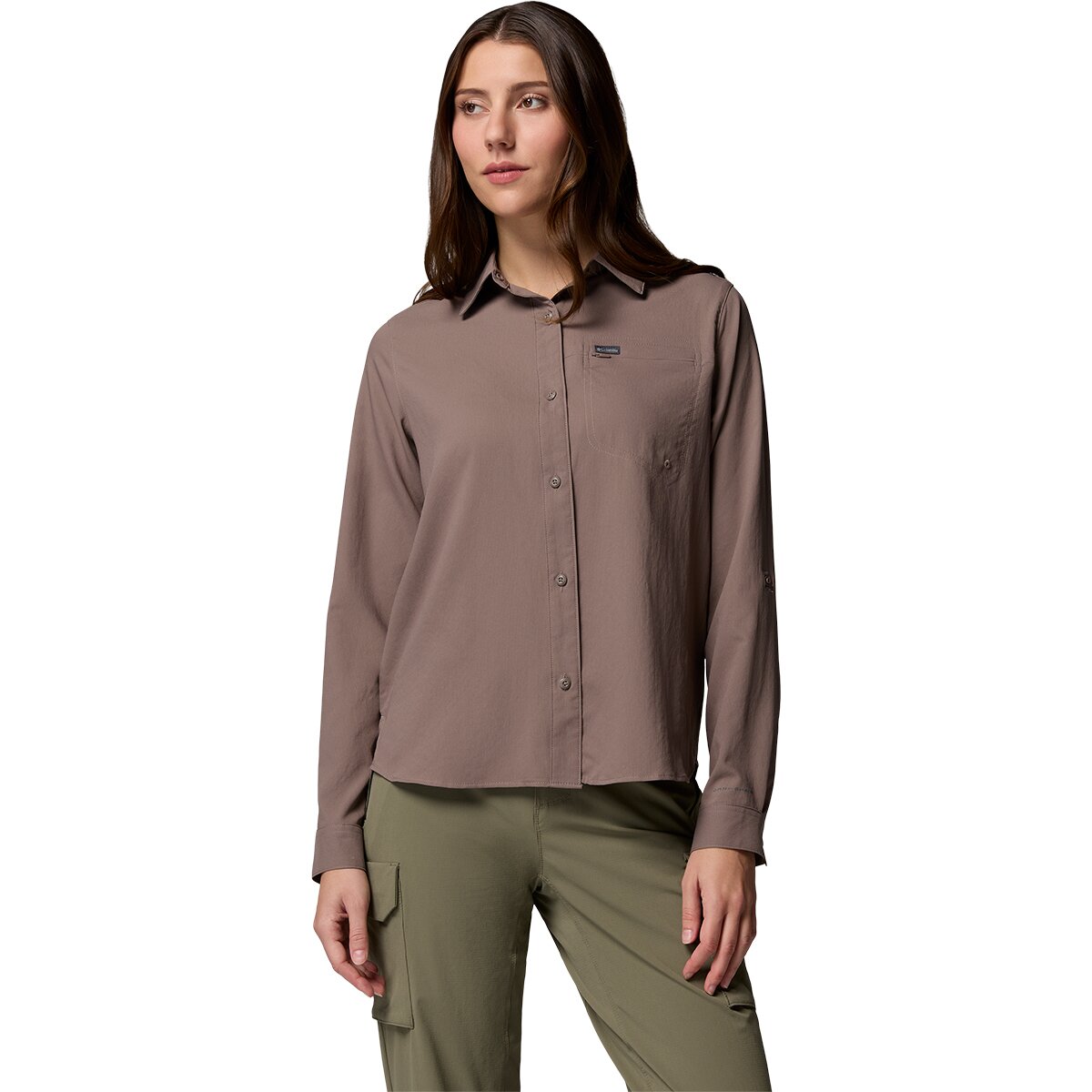 Columbia Women's Silver Ridge Utility II Long-Sleeve Shirt in Iron - Size: XL