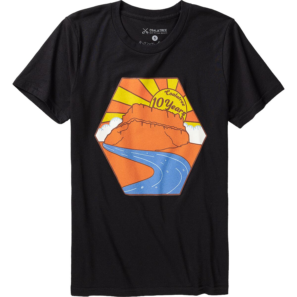 Coalatree Coalatree Men's 10 Year T-Shirt Decade Of Comfort And Advanture in Black - Size: Small - $15.95 at Steep and Cheap