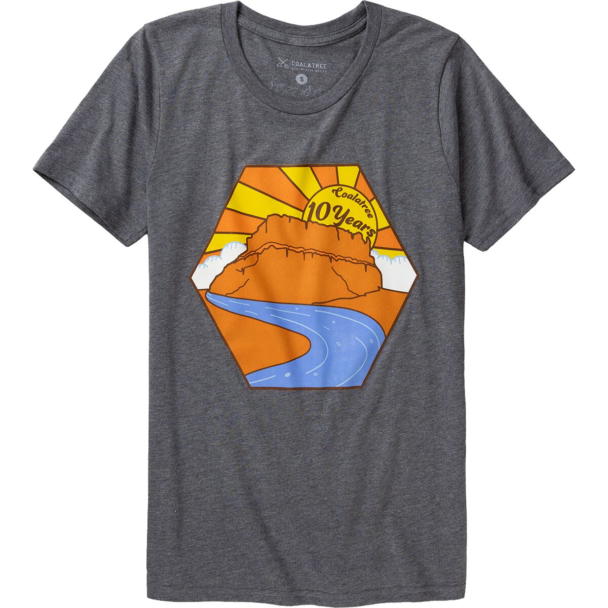 Coalatree Coalatree Men's 10 Year T-Shirt Decade Of Comfort And Advanture in Grey - Size: Small - $15.95 at Steep and Cheap