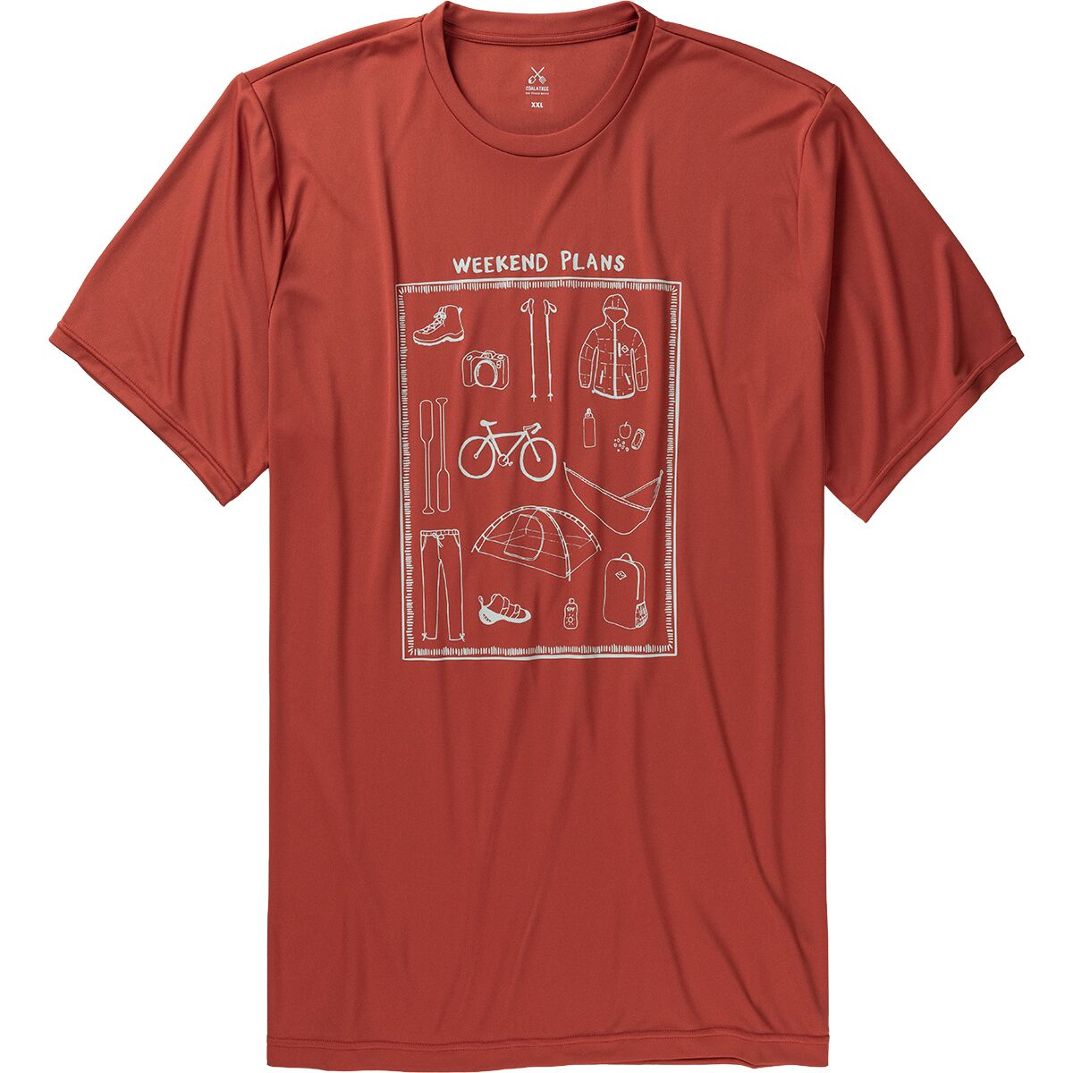 Coalatree Coalatree Quick Dry Short-Sleeve T-Shirt - Unisex in Weekend Plans Brick - Size: XL - $24.50 at Steep and Cheap