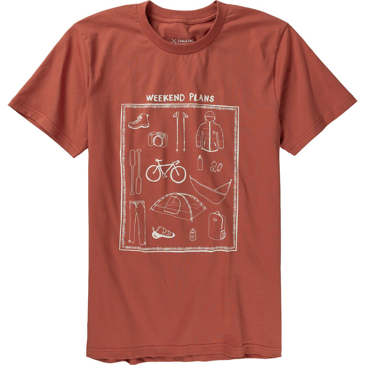 Coalatree Coalatree Weekend Plans Cotton Short-Sleeve T-Shirt - Unisex in Brick - Size: Large - $22.48 at Steep and Cheap