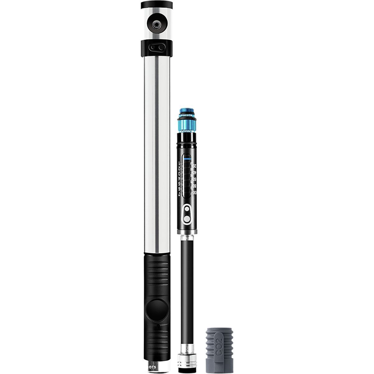Crank Brothers Klic Hand Pump + Gauge & CO2 in Silver - Size: HP