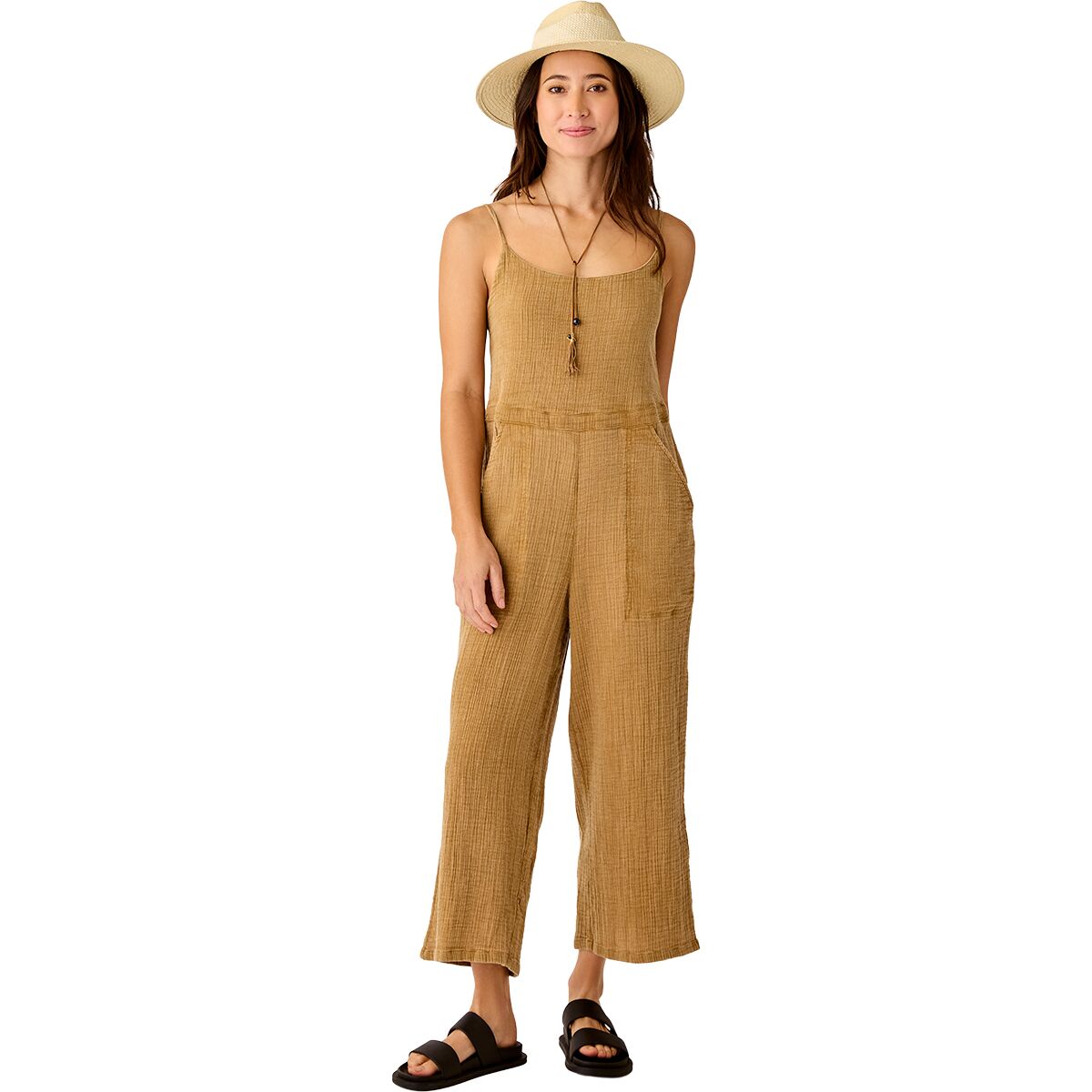 Carve Designs Women's Knox Gauze Jumpsuit in Golden - Size: XL
