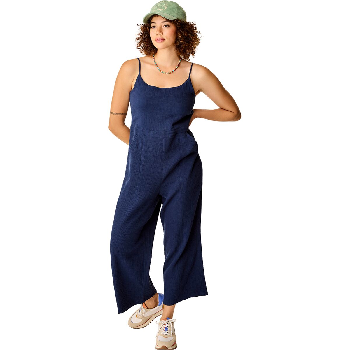 Carve Designs Women's Knox Gauze Jumpsuit in Navy - Size: Large
