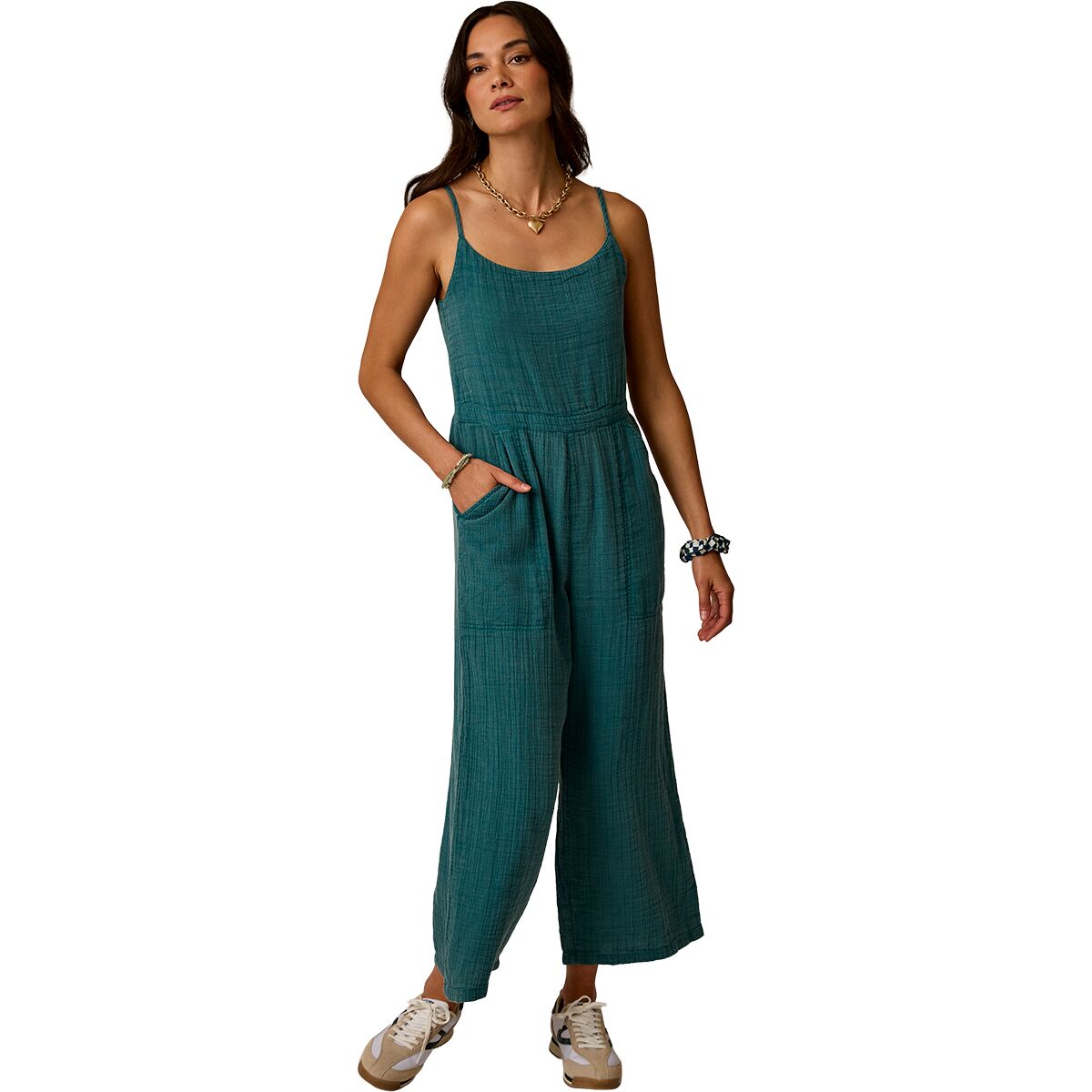 Carve Designs Women's Knox Gauze Jumpsuit in Nightdive - Size: XS