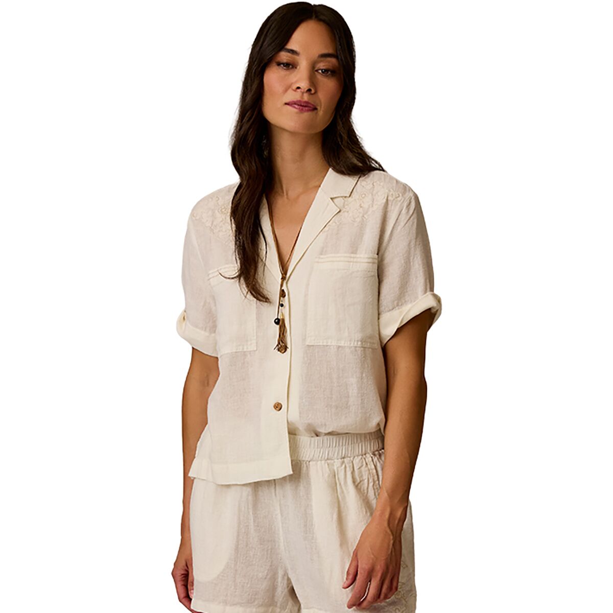 Carve Designs Women's Luca Linen Shirt in Cloud Chambray - Size: Small