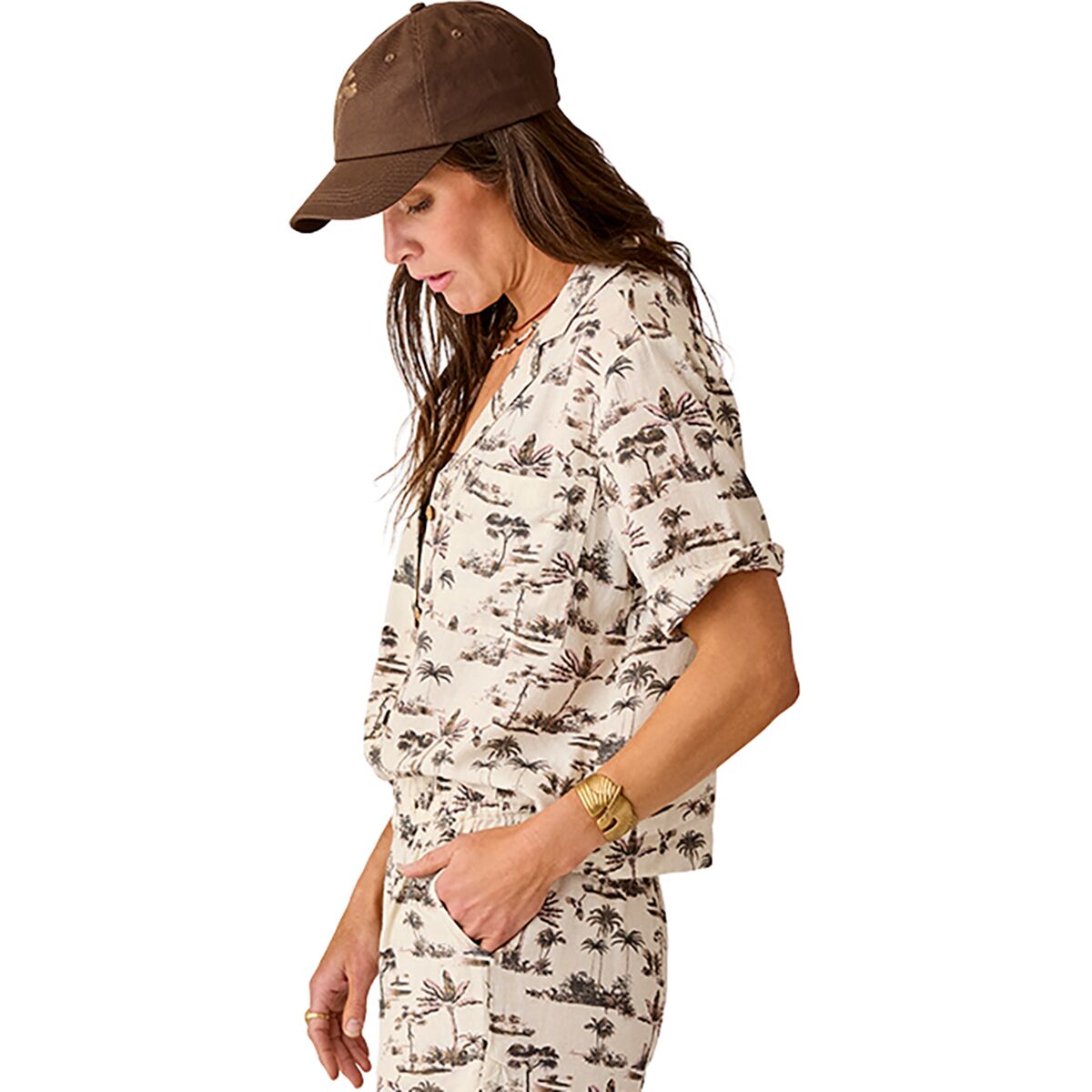 Carve Designs Women's Luca Linen Shirt in Toile - Size: Small
