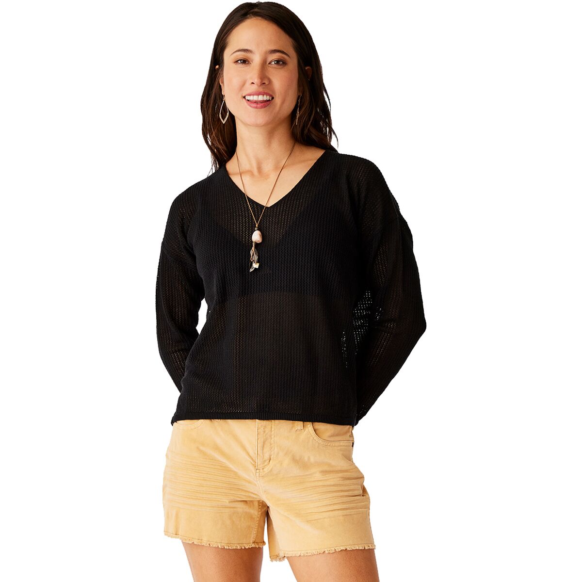 Carve Designs Women's Zella Mesh Pullover in Black - Size: XL