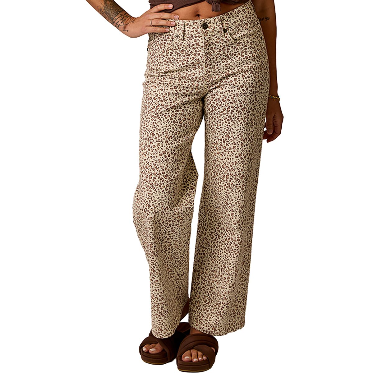 Carve Designs Women's Audrey Wide Leg Pant in Leopard - Size: 8