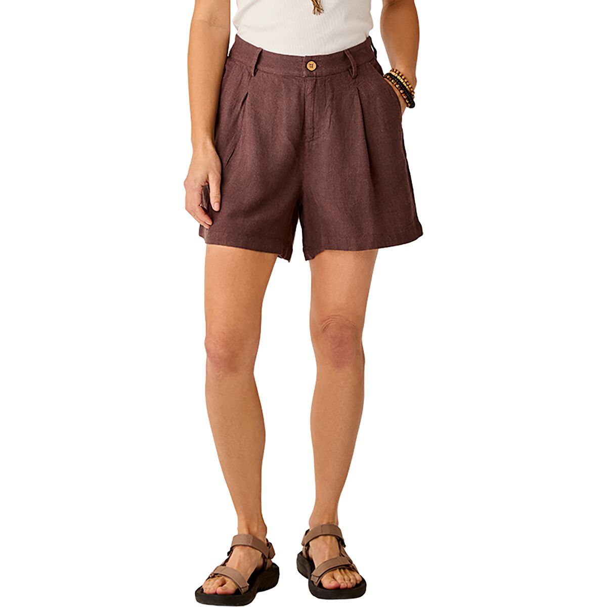 Carve Designs Women's Suki Linen Short in Coffee Chambray - Size: Medium
