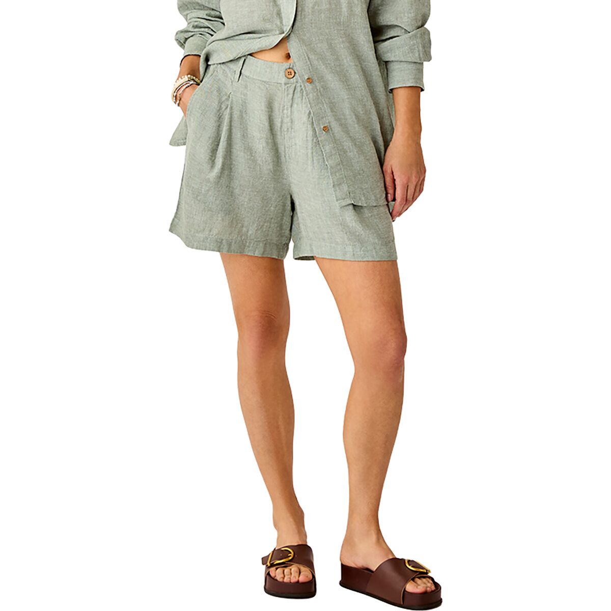 Carve Designs Women's Suki Linen Short in Fatigue Chambray - Size: Small
