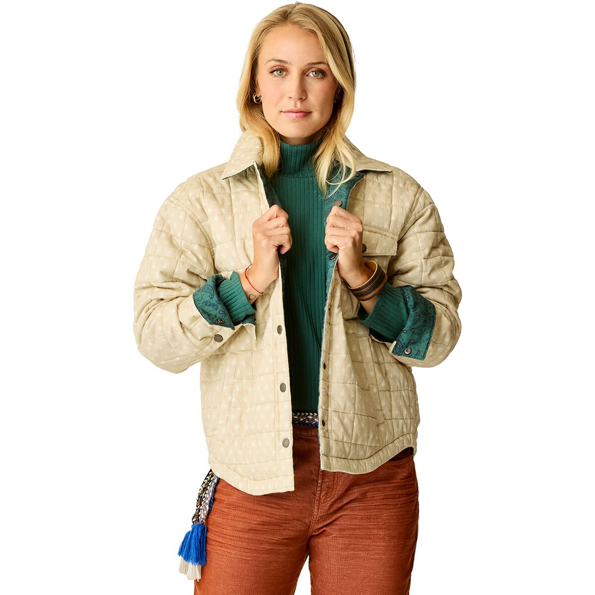Carve Designs Carve Designs Women's Marais Reversible Jacket in Cement / Bistro Bandana - Size: Medium - $84.60 at Steep and Cheap