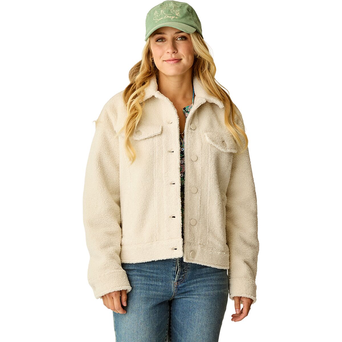 Carve Designs Women's Rhea Boucle Trucker Jacket in Birch - Size: Large