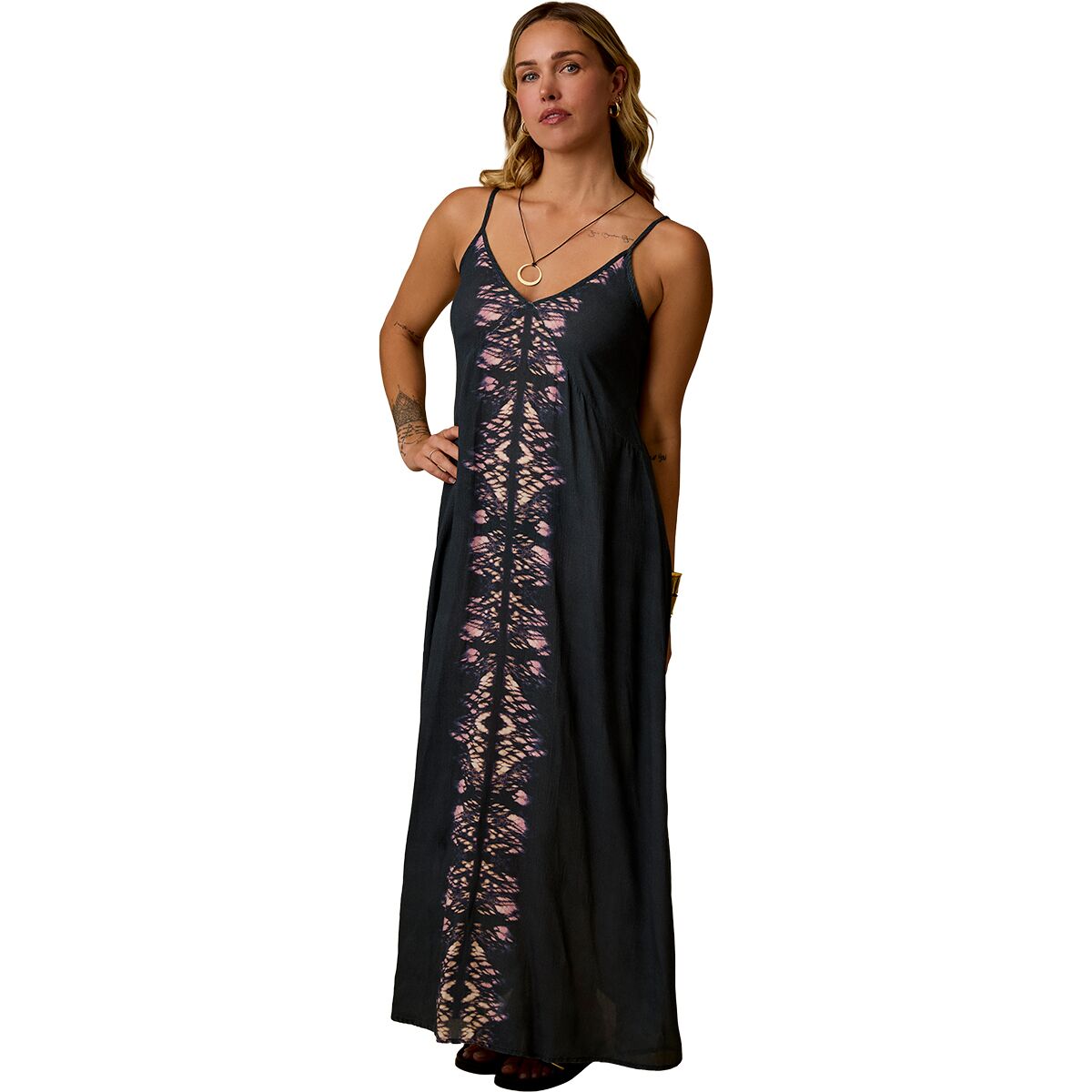Carve Designs Women's Jordy Slip Dress in Black Tie Dye - Size: XS