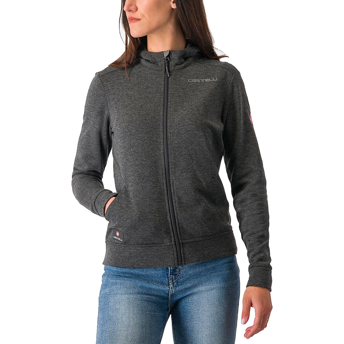 Castelli Castelli Women's Milano Full-Zip Fleece Jacket in Dark Gray - Size: XS - $58.50 at Steep and Cheap