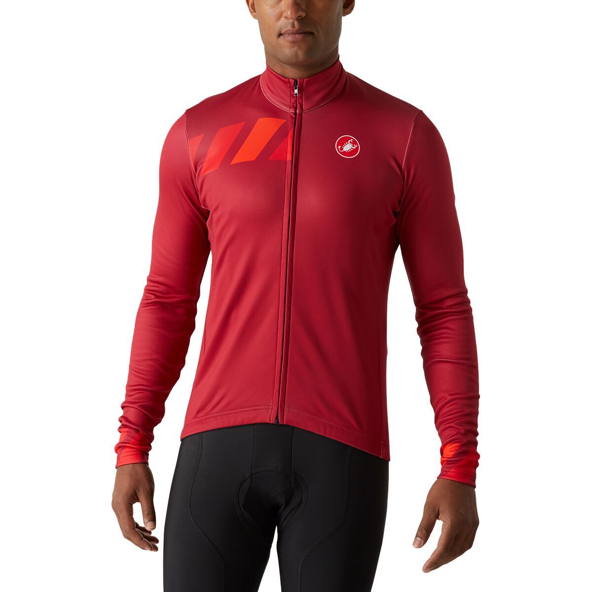 Castelli Men's Pisa Limited Edition Thermal Jersey in Bordeaux / Travertine Gray / Chalk - Size: Large