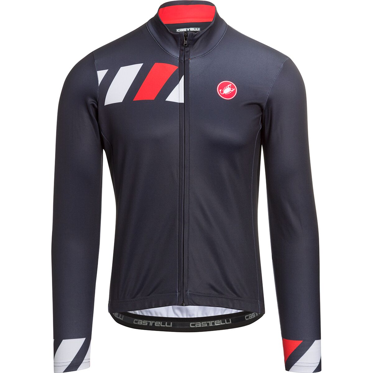 Castelli Men's Pisa Mid Limited Edition Jersey in Dark Steel Blue / Fiery Red / Silver Gray - Size: XL