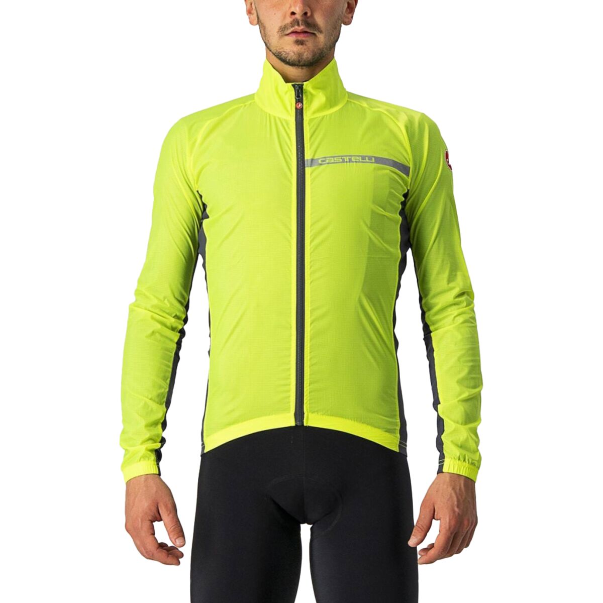 Castelli Men's Squadra Stretch Jacket in Electric Lime / Dark Gray - Size: Small
