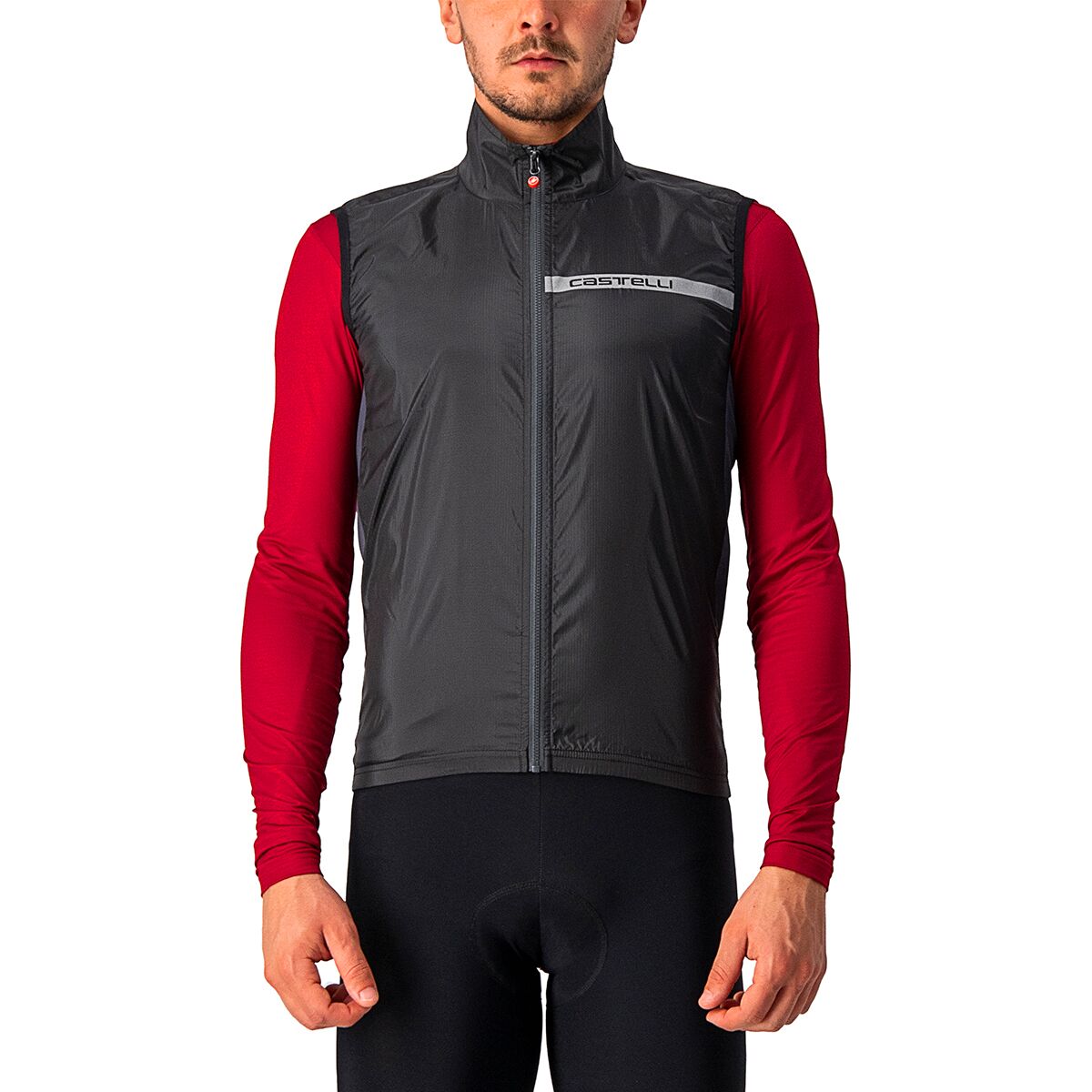 Castelli Men's Squadra Stretch Vest in Light Black / Dark Gray - Size: Small