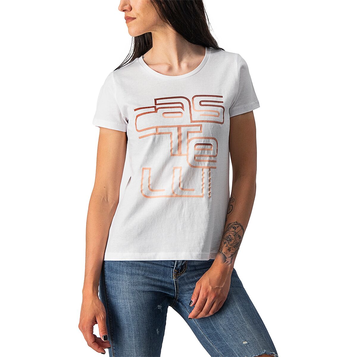 Castelli Castelli Women's Bellagio T-Shirt in White / Blush - Size: Large - $20.00 at Steep and Cheap
