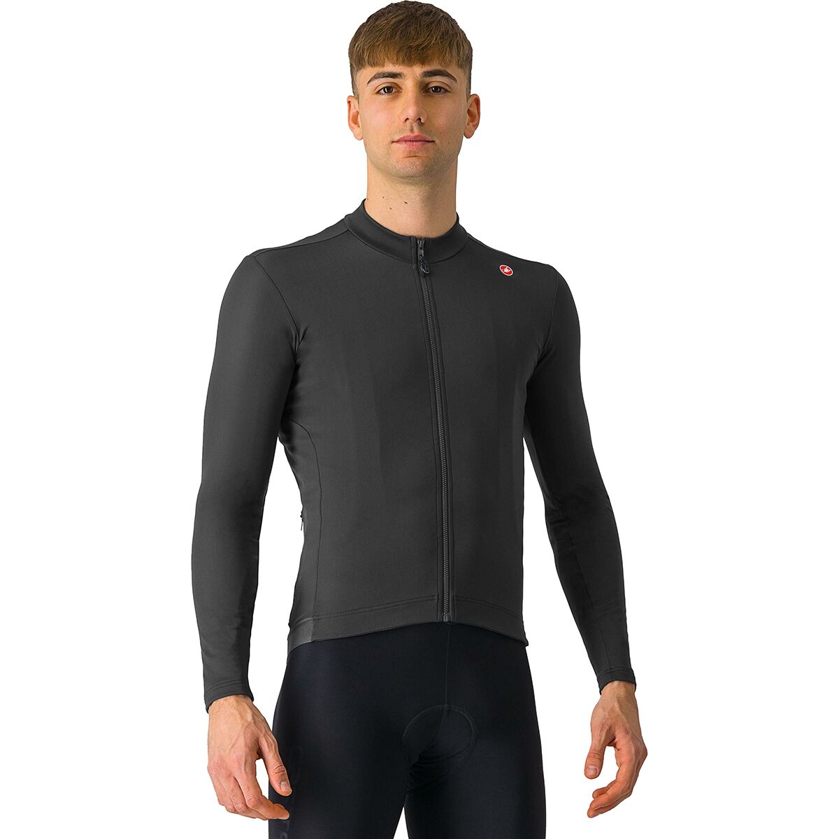 Castelli Men's Espresso Thermal Jersey in Light Black - Size: XL