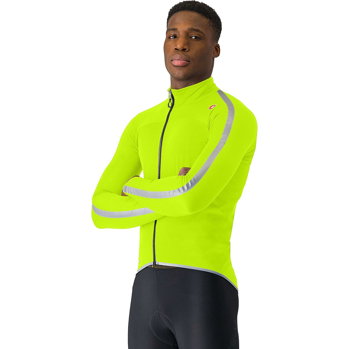 Castelli Men's Ultra Rain Cape in Electric Lime / Silver Reflex - Size: Medium