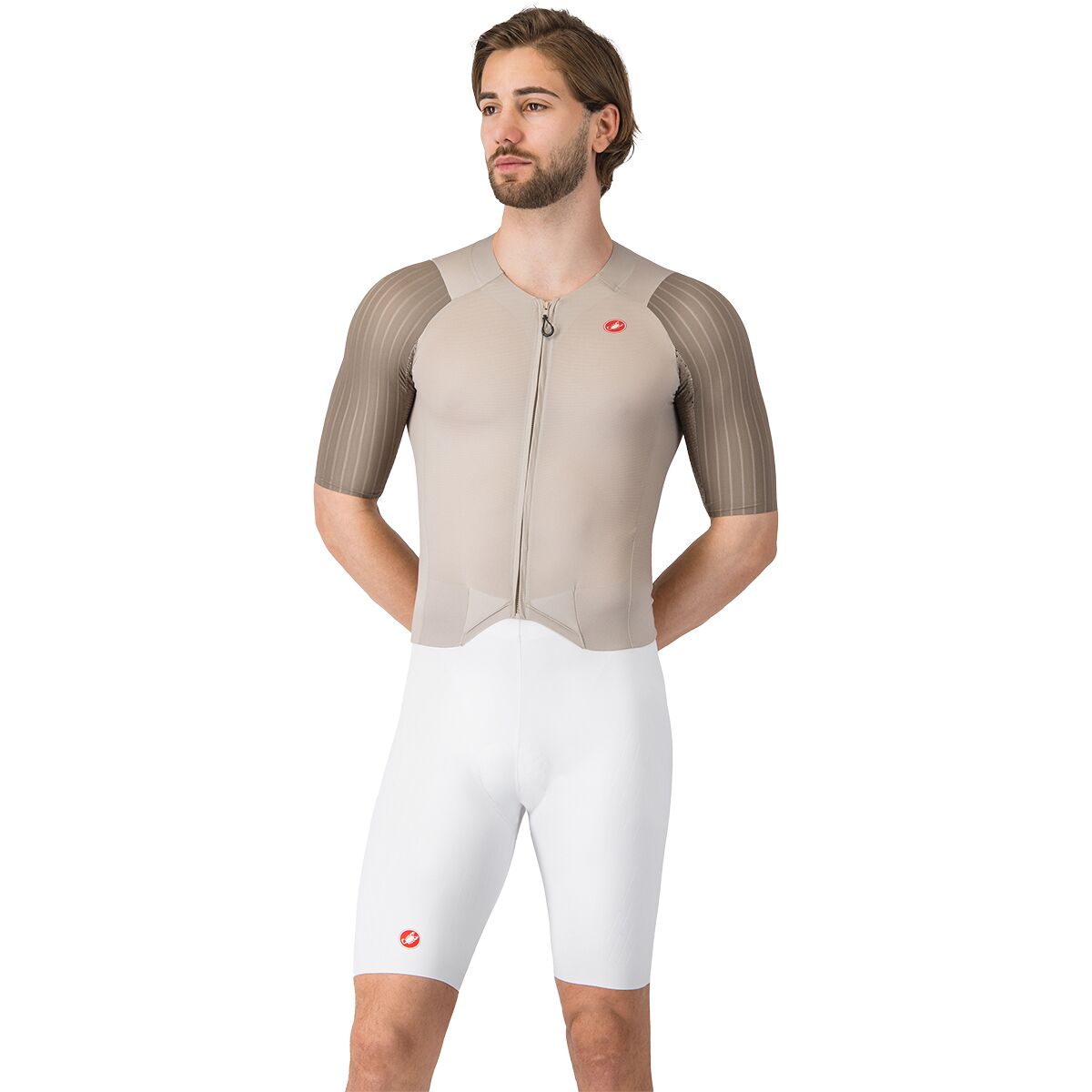 Castelli Men's Sanremo S Tri Speed Suit in Clay / White - Size: XXL