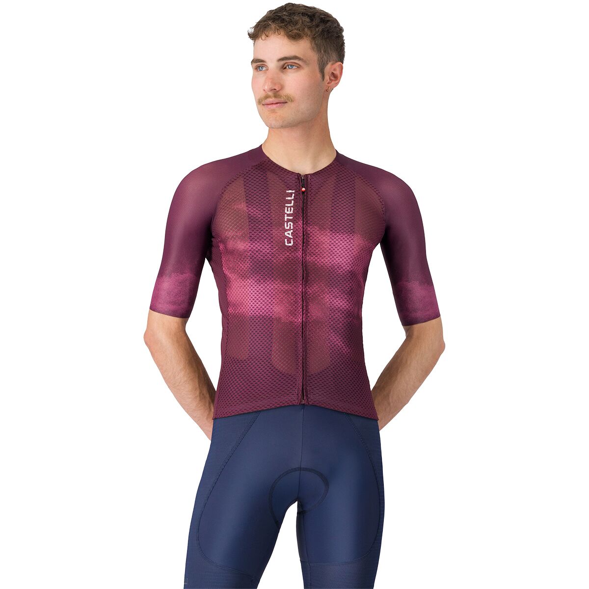 Castelli Men's Climber's A/C Short-Sleeve Jersey in Deep Bordeaux / White - Size: 3XL