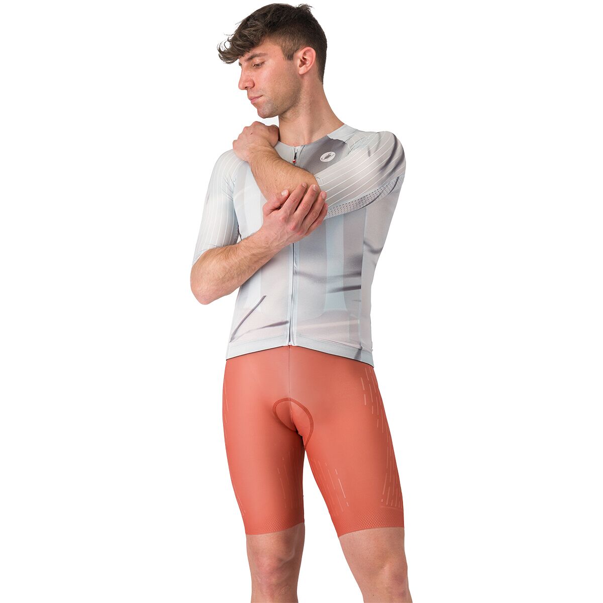 Castelli Men's Free Aero Race S Kit Bib Short in Paprika / Elmwood - Size: XXL