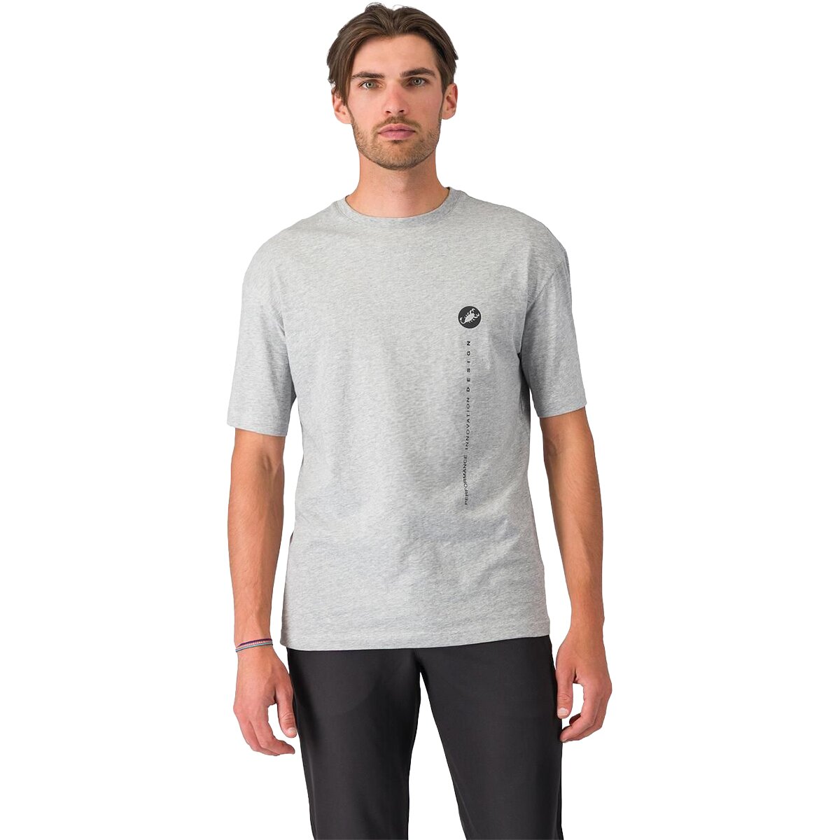 Castelli Men's Innovation Logo T-Shirt in Melange Gray - Size: XL