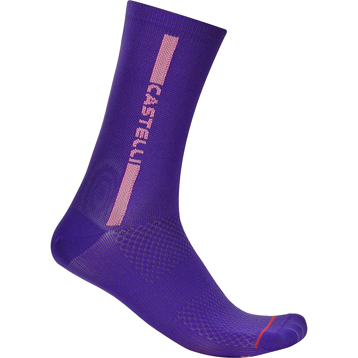 Castelli Linea Logo 15 Sock in Ultraviolet / Rosa Giro - Size: L/XL
