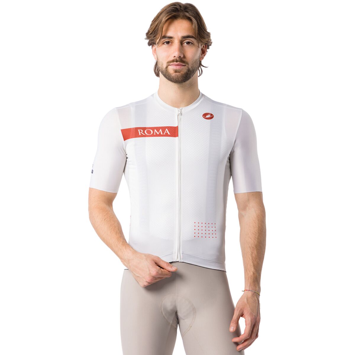 Castelli Men's #GIRO109 Rome Short-Sleeve Jersey in Chalk / Red Ochre - Size: Large