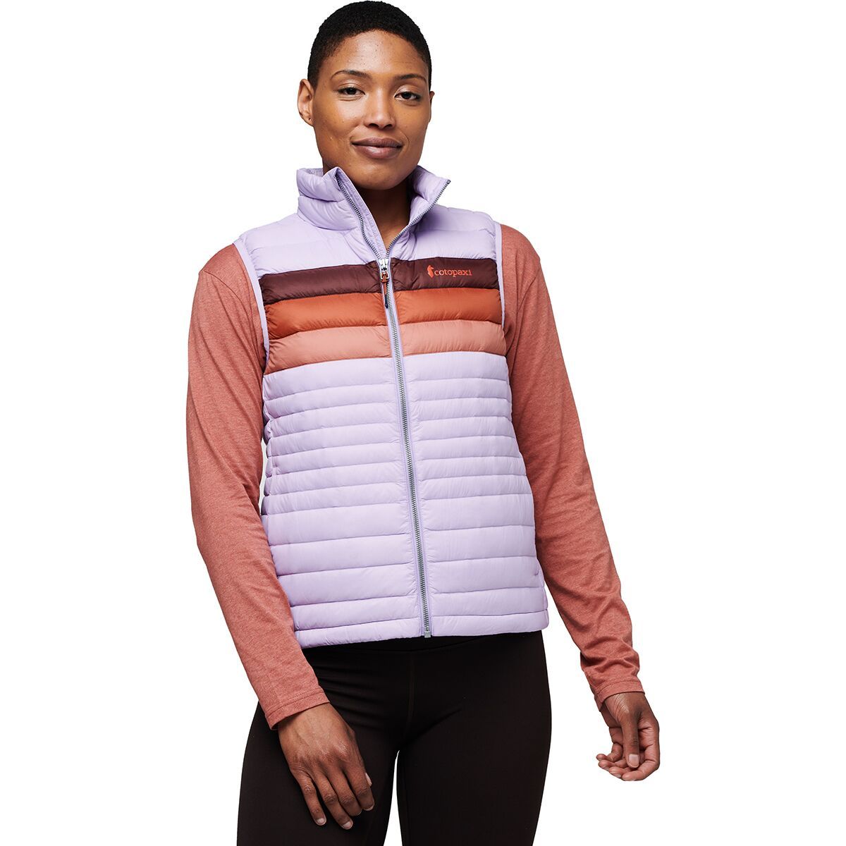 Cotopaxi Women's Fuego Down Vest in Amber Stripes - Size: Small