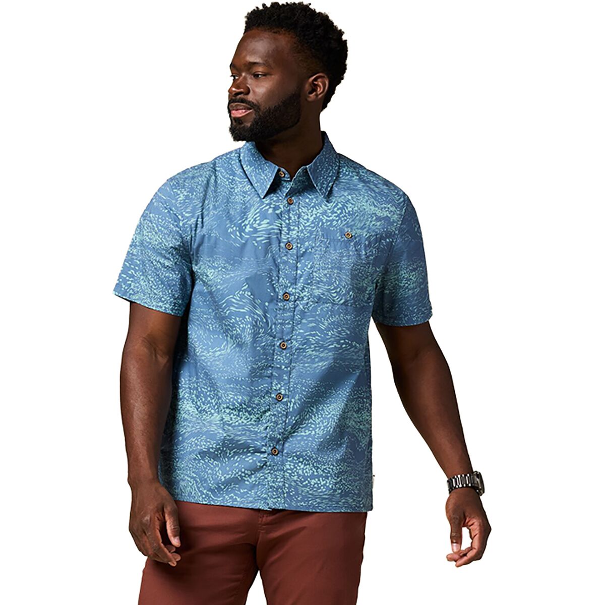 Cotopaxi Men's Estival Button Up Shirt in Waves Steel Blue - Size: XL