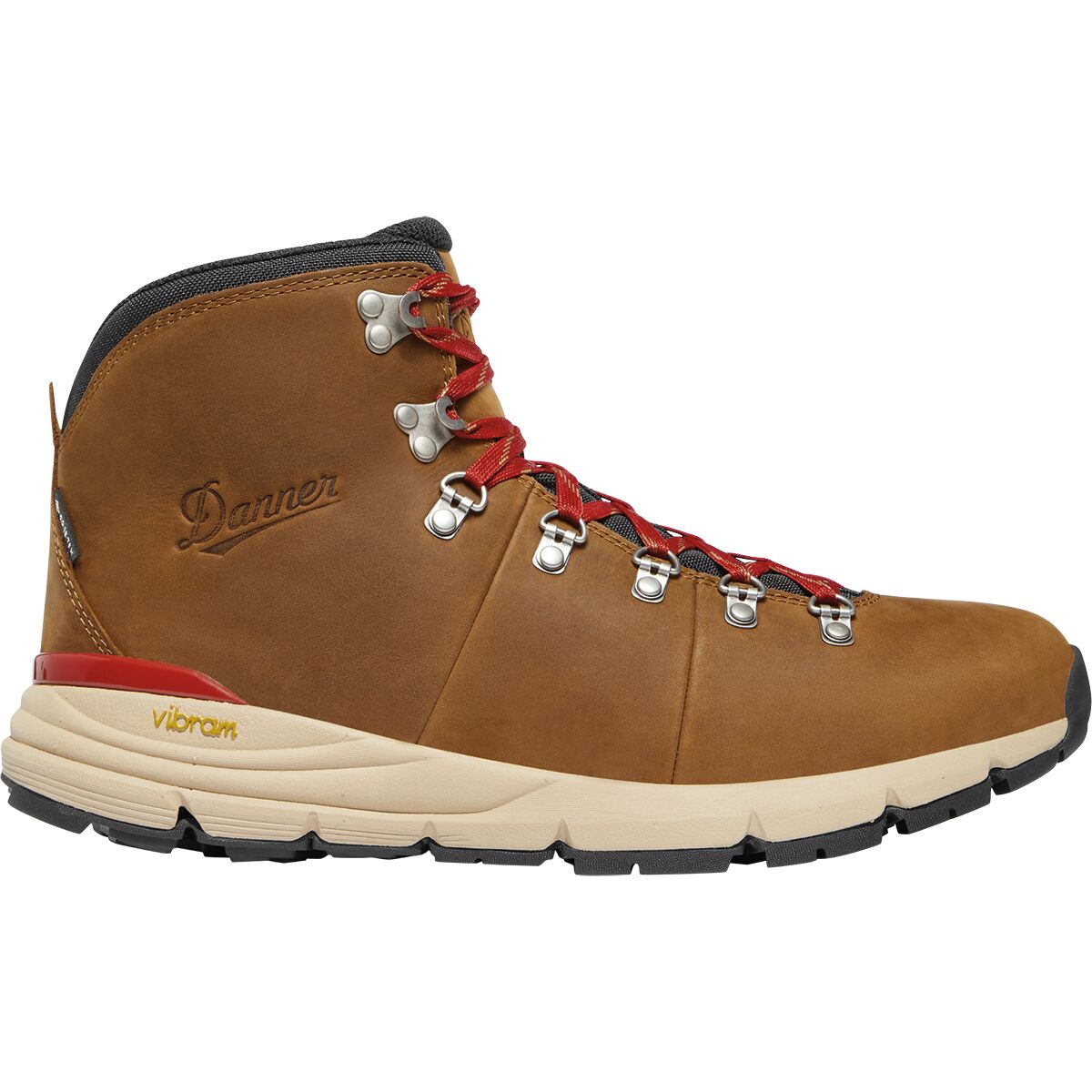 Danner Men's Mountain 600 Leaf GTX Hiking Boot in Grizzly Brown / Rhodo Red - Size: