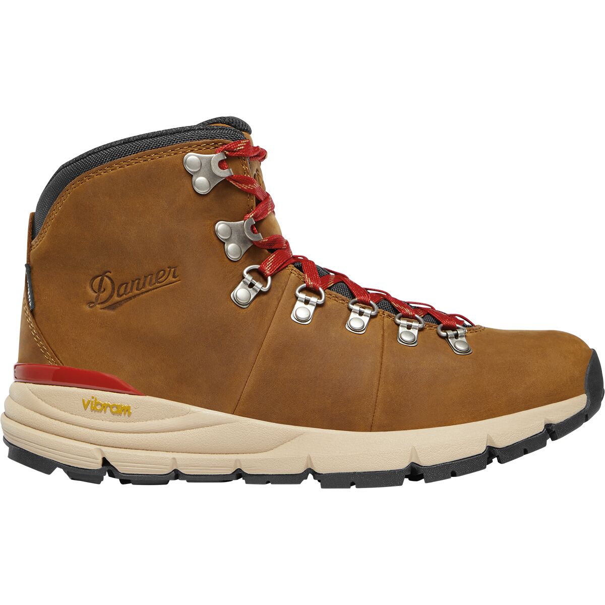 Danner Women's Mountain 600 Leaf 4.5in GTX Hiking Boot in Grizzly Brown / Rhodo Red - Size: