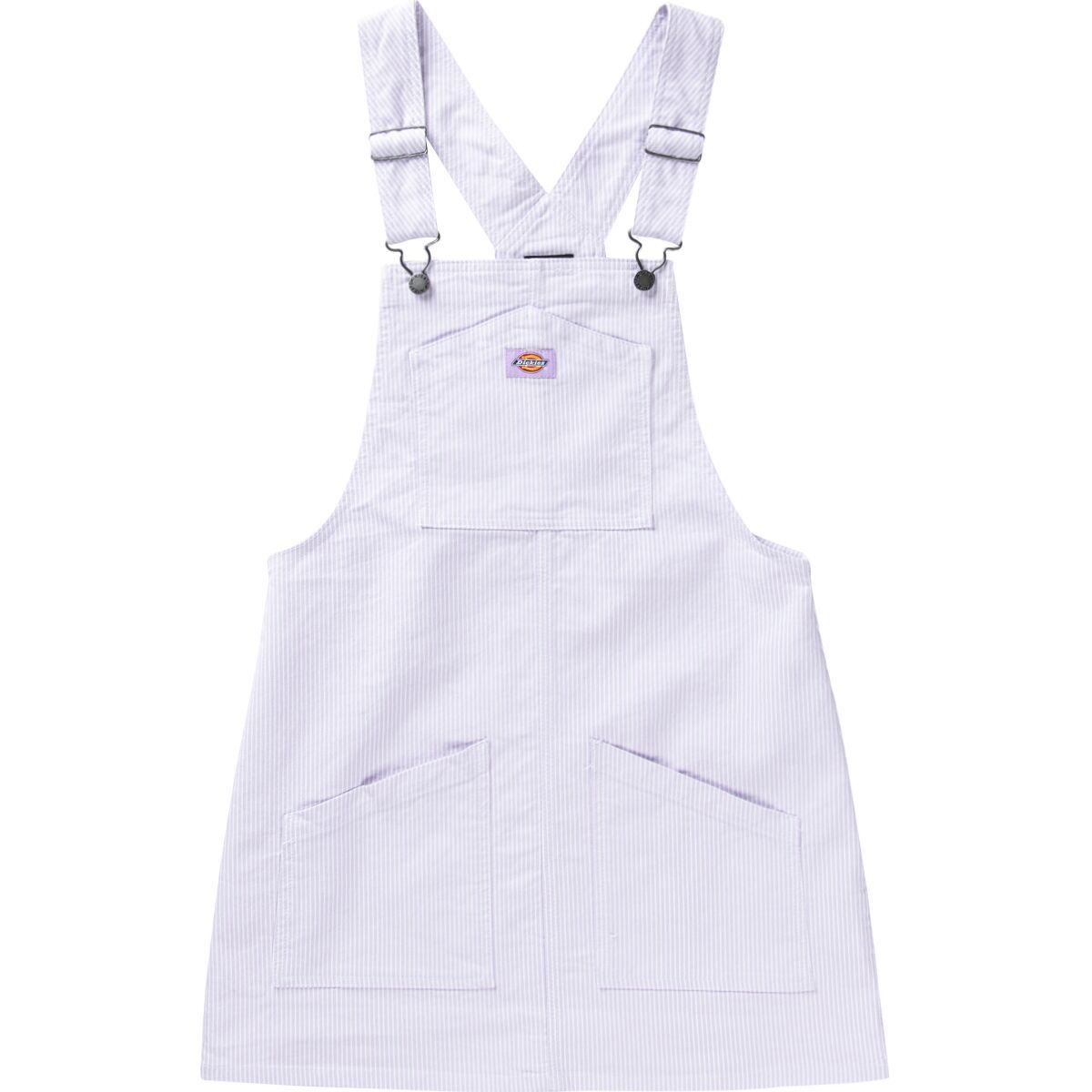 Dickies Women's Twill Bib Skirtall in Purple Rose Hickory Stripe - Size: Small