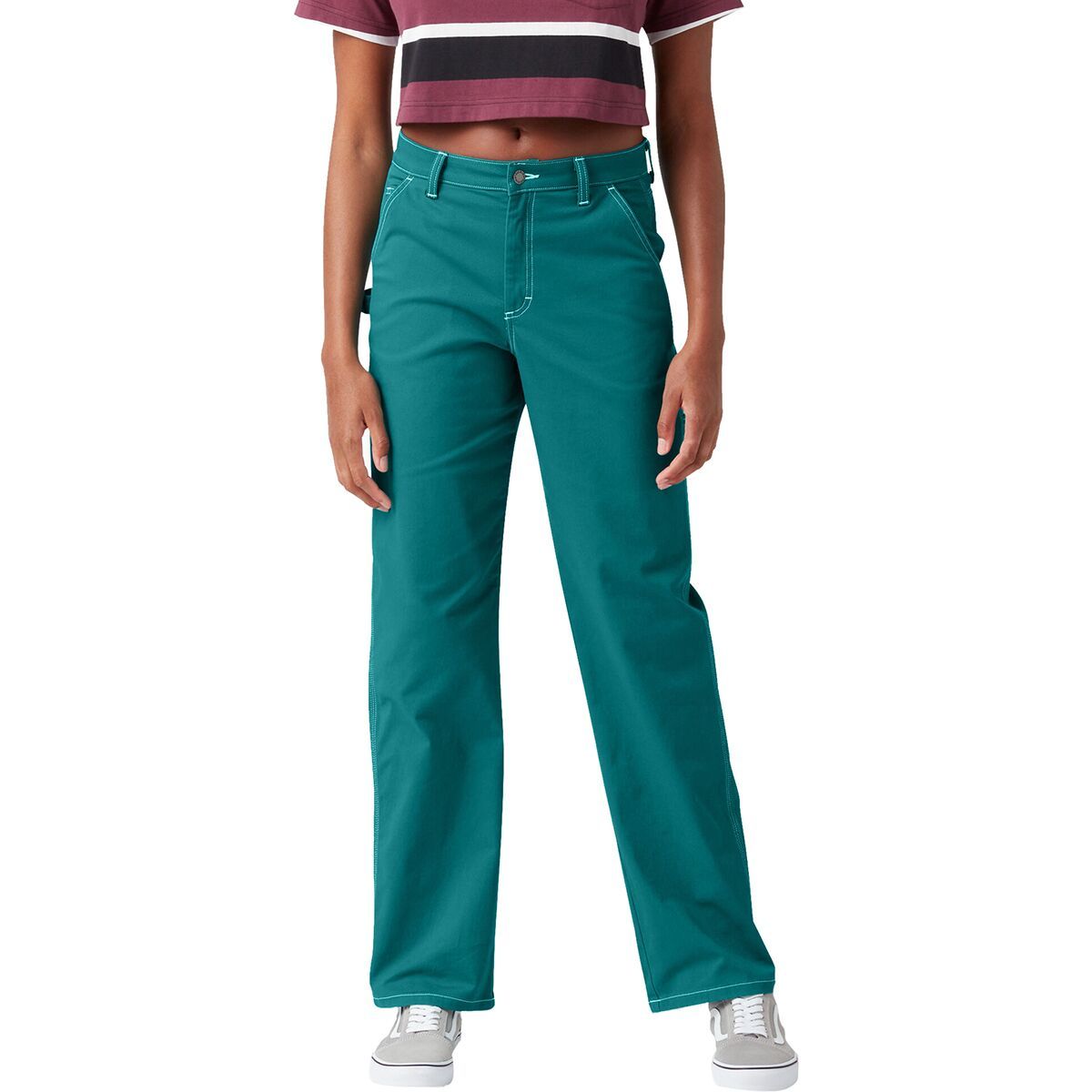 Dickies Women's High Waisted Carpenter Pant + Belt - Size: 26 in Regular